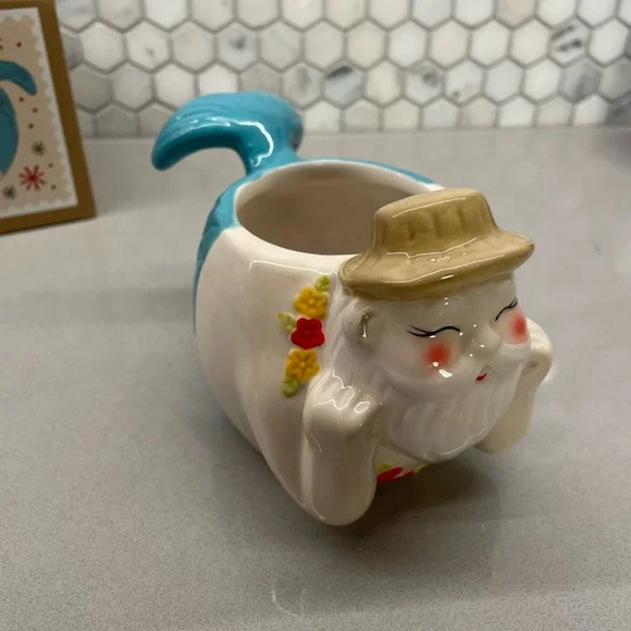 BeachBum Berry - Sippin’ Santa 
Ceramic Mermaid Santa Cup - Mersanta Tiki Mug - Picture 4 of 5